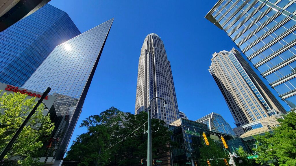 Bank of America launches technology-focused podcast series One South at the Plaza, Omni Hotel, Bank of America Corporate Center, Truist Center, Ritz-Carlton