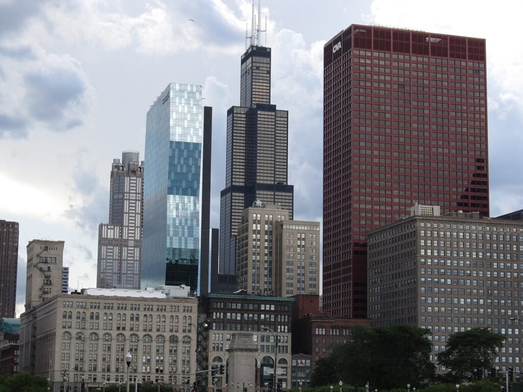 Chicago Loop skyline seen from Grant Park, Chicago