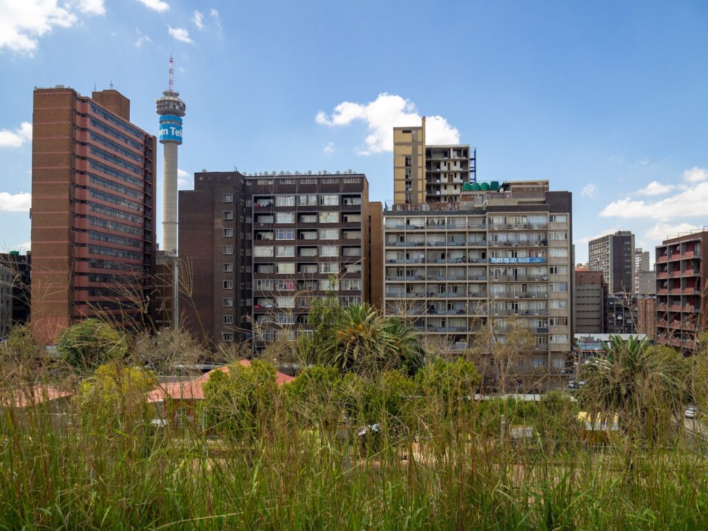 View of Hillbrow skyline with Hillbrow Tower, Johannesburg, South Africa