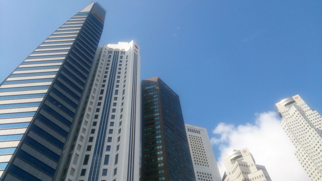 Skyscrapers at Raffles Place in Singapore's central business district
